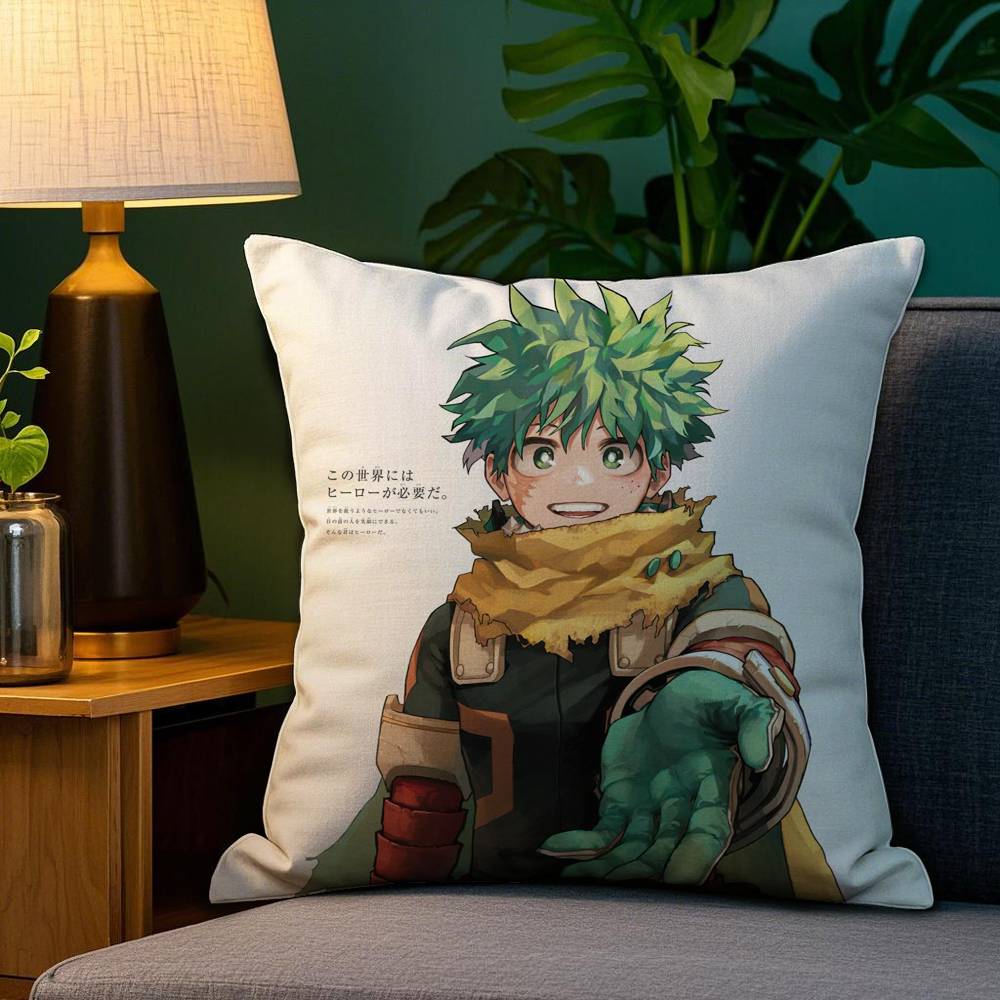 M-My Hero Academias Pillow Case Plush Fabric Soft Double Sided Print Sofa Cushion Cover Throw Pillow Covers