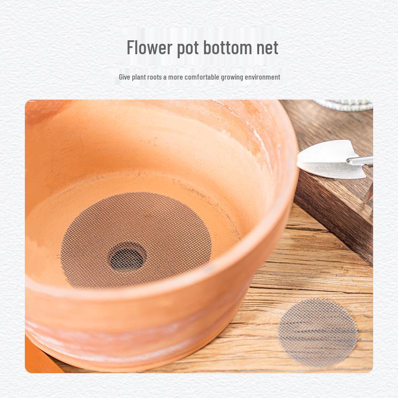 Ceramic Dark Grey Flower Pot Mesh Pad - Extra Large, Breathable & Insect-Resistant
