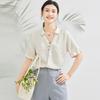 24 MM Jacquard New Chinese Style Top, Spring/Summer Versatile Short Sleeve, Mulberry Silk, Chinese Style Elegant Women's T-shirt