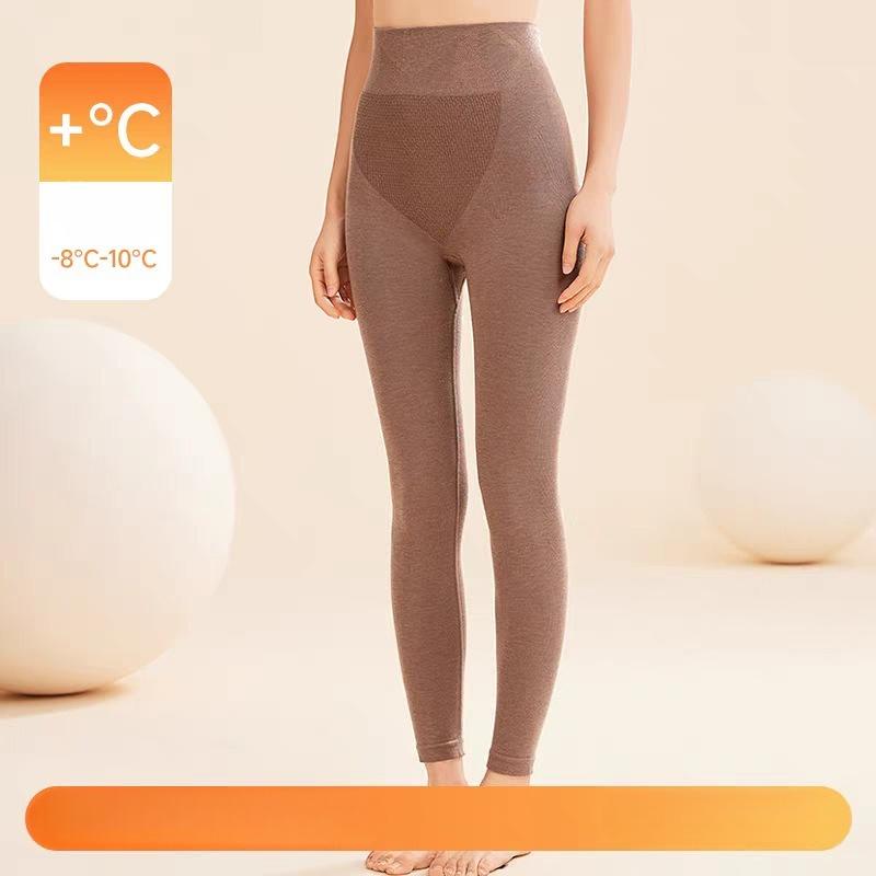 

Solid Color, Autumn Pants, Women, Autumn and Winter, High Waist, Hip Lifting, Warm Pants, Body Pants, Underwear, Slim Fit and Slimming, Leggings Large size (120-75 kg) кофейный