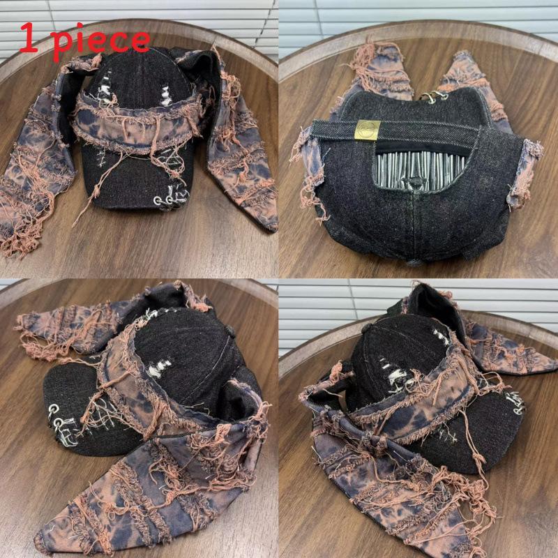 Newjeans Inspired Denim Baseball Cap With Handpainted Graffiti For Street Style And Sun Protection