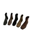 2025 Autumn and Winter New Minimalist Soft Leather Square Head Versatile Low-heeled Martin Boots Women's Rear Zipper Flat-bottomed Thin Short Boots