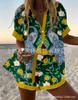 Hot Sale Casual Holiday Shirt Set Beach 1D Printed Shirt Shorts Women's Suit Customized-Made