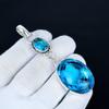 Blue Topaz Pendant, 925 Sterling Silver Handmade Jewelry, Blue Topaz Silver Pendant, Party Wear Jewelry For Women's, Pendant Birthday Party Gift