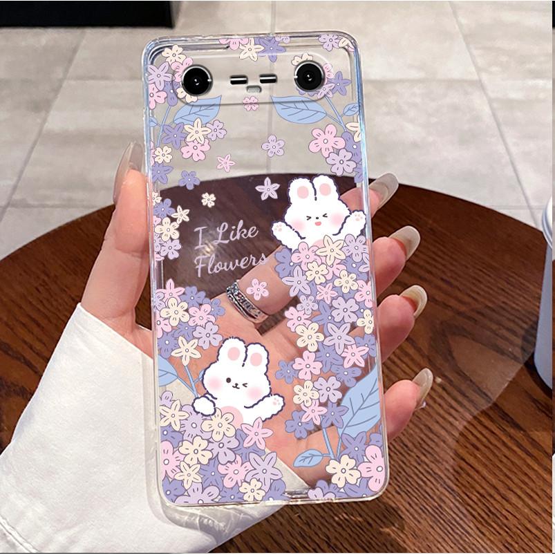 Per Tecno Spark Slim 2025 Custodia Trasparente Lusso Carino Coniglio Amore Silicone Morbido TPU Cover Posteriore Custodia per Telefono Tecno Spark Slim 4G KM7k