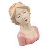 Modern Ceramic Face Vases Decorative Modern Style Shy Girl Flower Lady Head Vase for Unisex Plants Lover Pink