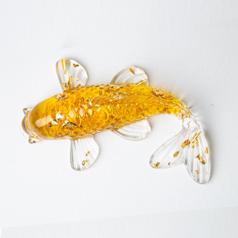 6cm Koi Ornamente Handgefertigt Kristall Tropfkleber Koi Dekoration Für Auto Büro Tisch Schrank Teetisch Teepoy Kreatives Fisch Ornament