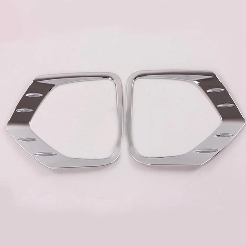 For Santa Fe ABS Chrome Front Foglight Fog Light Lamp Cover Trim Frame Sticker Exterior Accessories