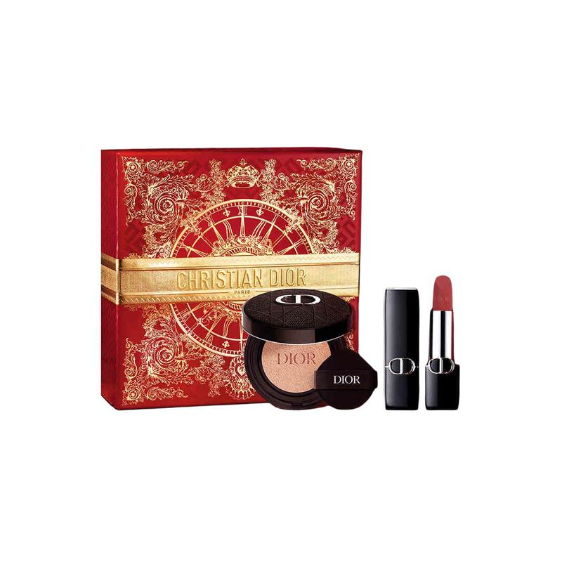 DIOR Lipstick Blue gold velvet lipstick#720+Long lasting air cushion foundation#shiny 1N13g синий