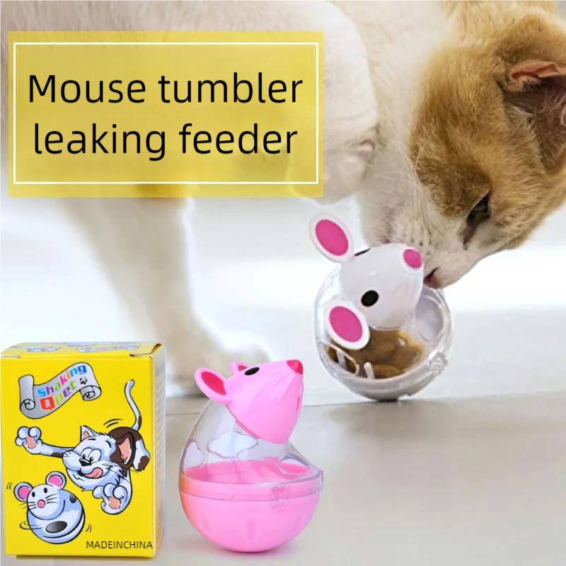 Pet Feeder Cat Toy Mouse Rolling Food Dispenser Bowl with Leakage Feature Funny Training Play Tool And Cats Pet Supplies