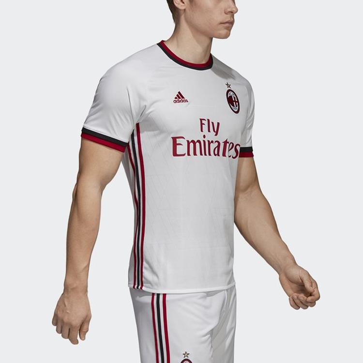 Adidas Ac Milan Away Fotbal Sport Tričko s krátkým rukávem 2017-18 sezóna Fan Edition Pánské topy Bílá BR8946
