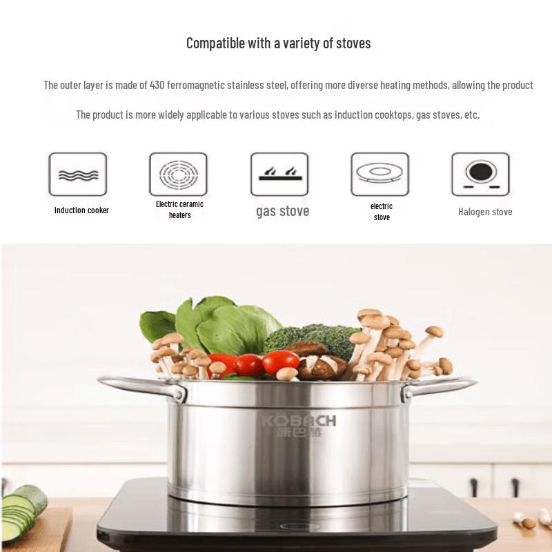 Kombach 22cm 304 Stainless Steel Stockpot