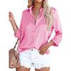 Solid-Color Long-Sleeve Business Shirt Top Pure Color Long Sleeve Shirt Top