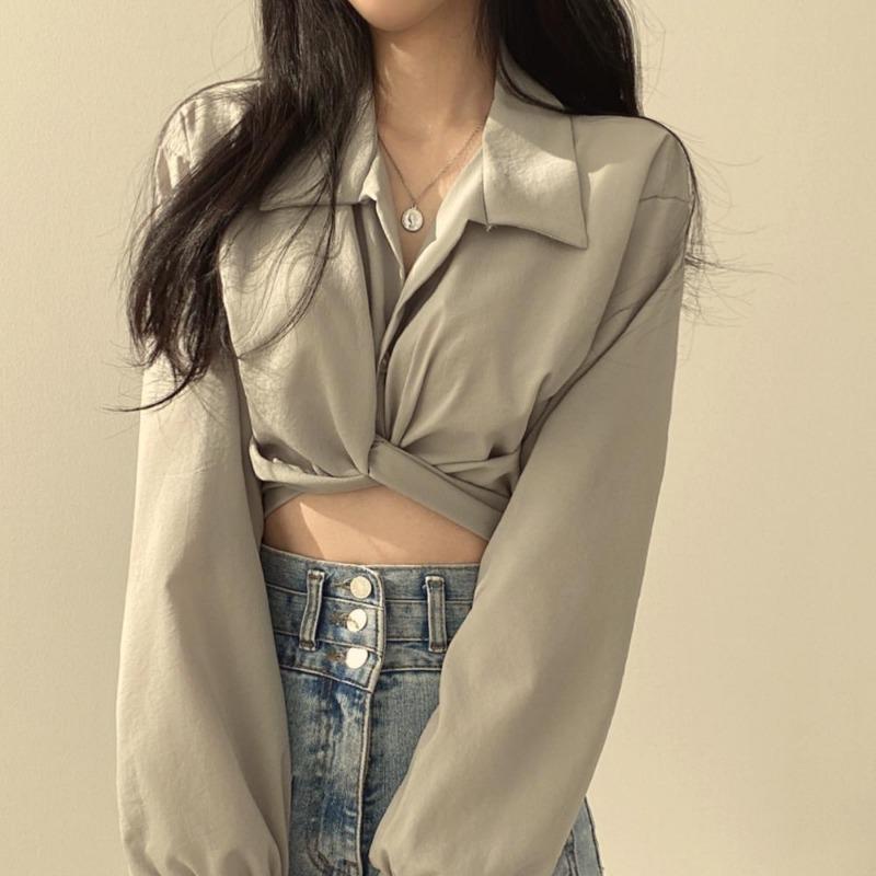 

Женские футболки, осень-зима 2024, сексуальный укороченный топ, одежда Harajuku, корейский стиль, топ с длинными рукавами и длинными рукавами в стиле фея, клубная одежда XL серый