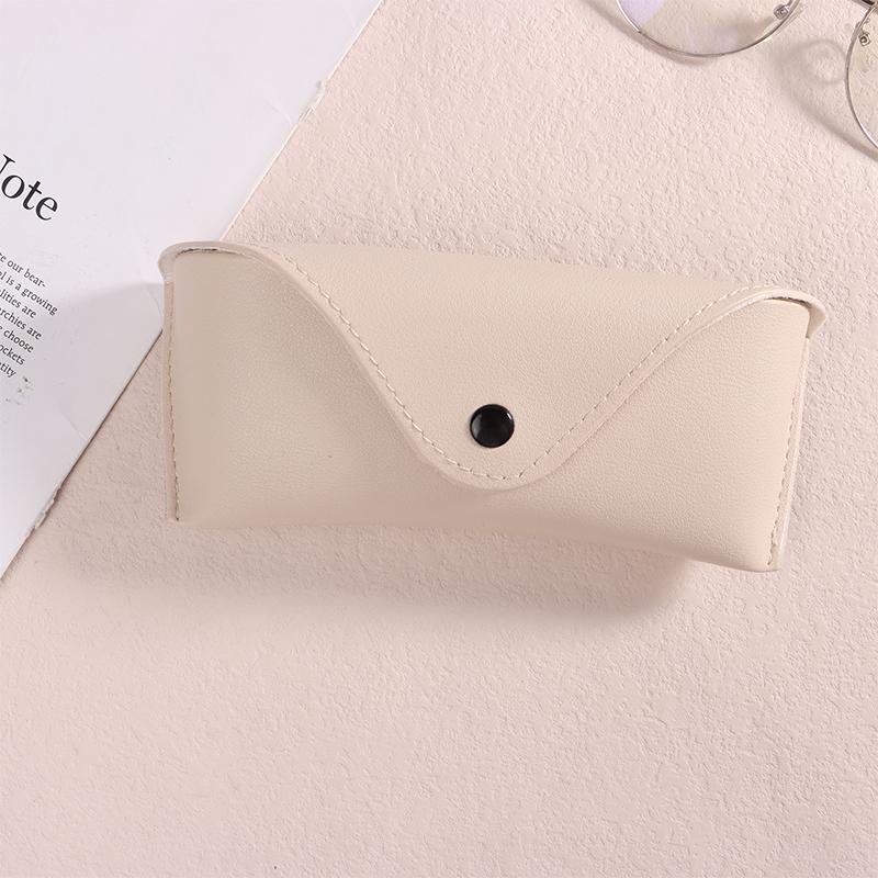 1Pc Leather Eye Glasses Sunglasses Hard Case Protector Box Portable Solid Color