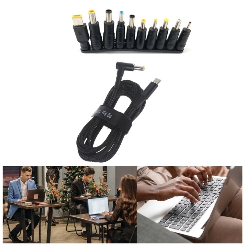 100W Universal Laptop Power Adapter Connector Charging Cable Cord USB-C Type-C Notebook Chargers Jack Converter