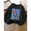 Girls' Crewneck Sweatshirt - Otter Reading Book with Fashion Glasses And Machine Washable, Spring And Autumn