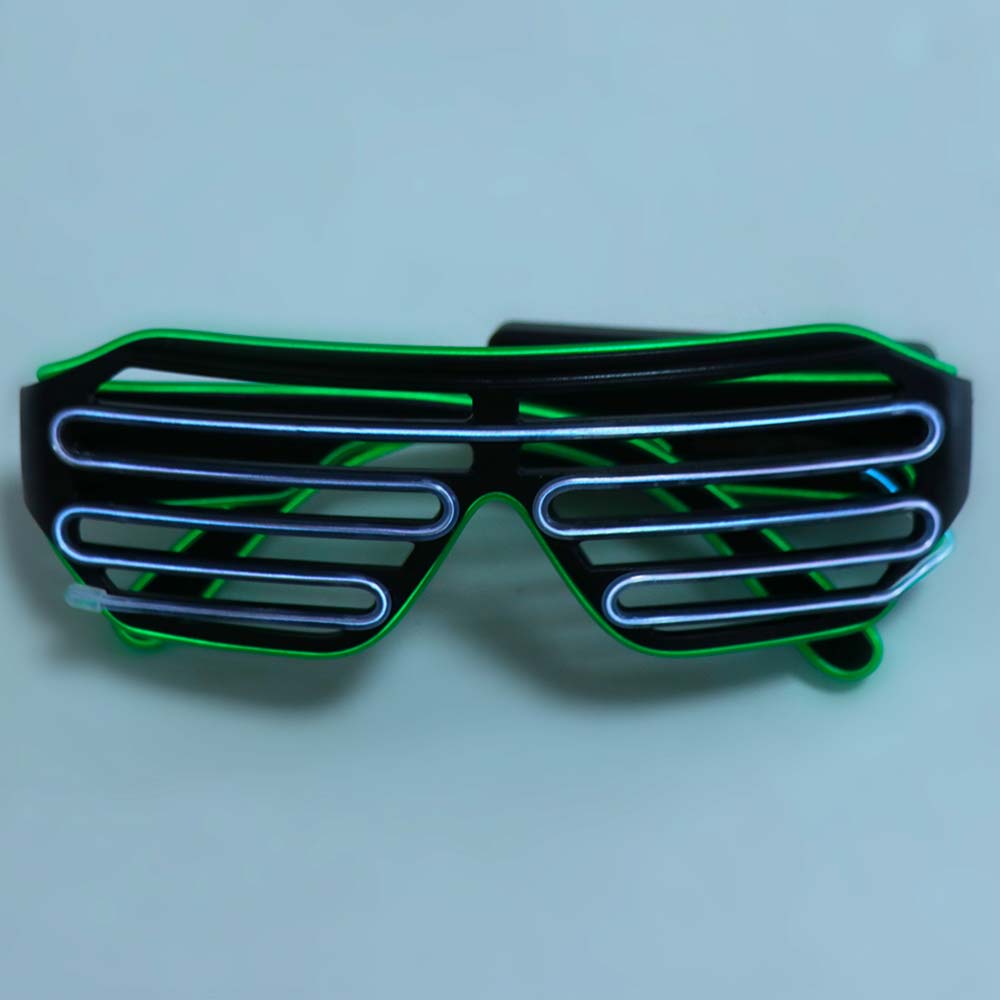 Dubbla färger LED lysande glasögon Coola lysande glasögon Mode Neon glasögon Halloweenkostymer