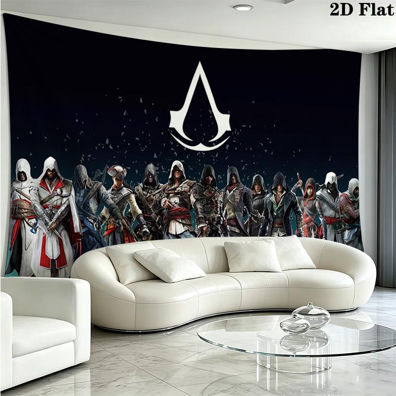 Assassin Creed Wall Tapestry Aesthetic Wall Hanging Printed Fabric Blanket Decorative Tapestries for Bedroom Living Room Home Decor