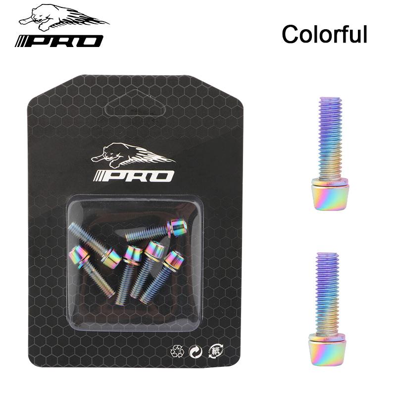 IIIPRO Mountain Bike Stem Screw MTB Aluminum Screws Bolts for Bicycle Power M5*18MM With Washer Handlebar Bolt Cycling