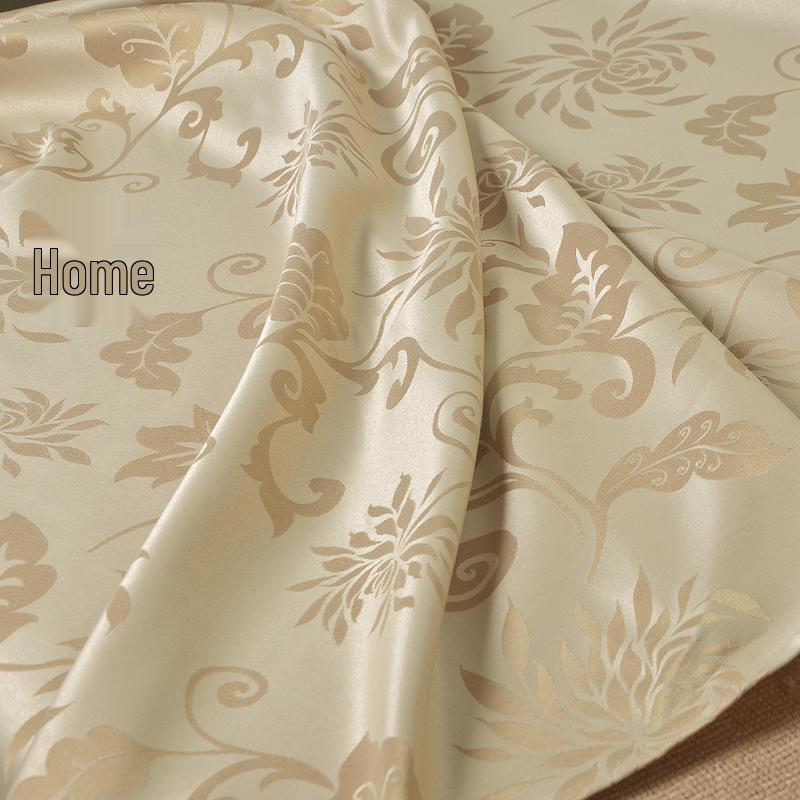 European Style Gold Floral Polyester Curtains for Living/Bedroom, 1.7x2.2m, Various Sizes, Rod Pocket or Hook