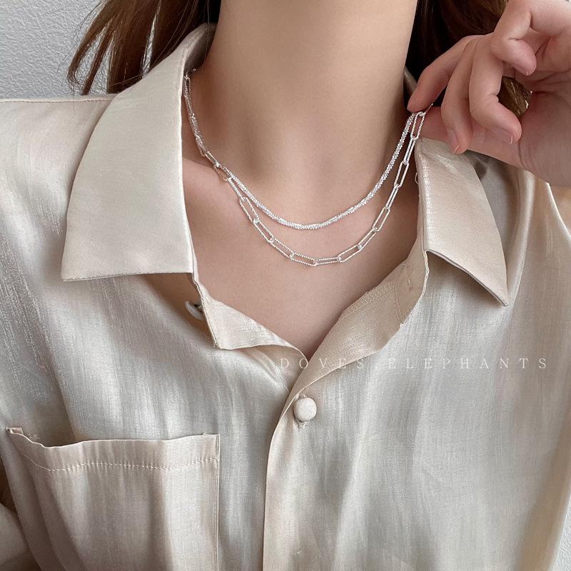 Sparkling necklace female Korean version Internet celebrity design temperament simple collarbone chain accessories