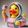 Jesus Duck, Creative Resin Statue Jesus Duck Miniature Animals Multifunctional Christian Decoration Outdoor Animal Decor