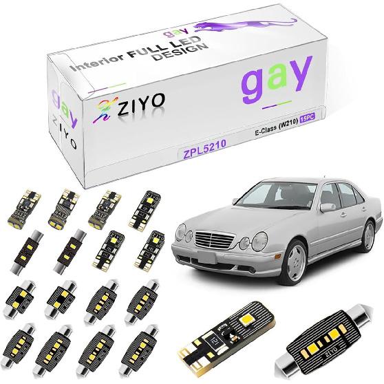 

ZIYO LED Interior Light Kit Replacement for Mercedes Benz W210 W211 W212 E Class 1995-2016 + License Plate Light Bulbs, White Dome Lights Upgrade W210 E-Class 1995-2002 (1