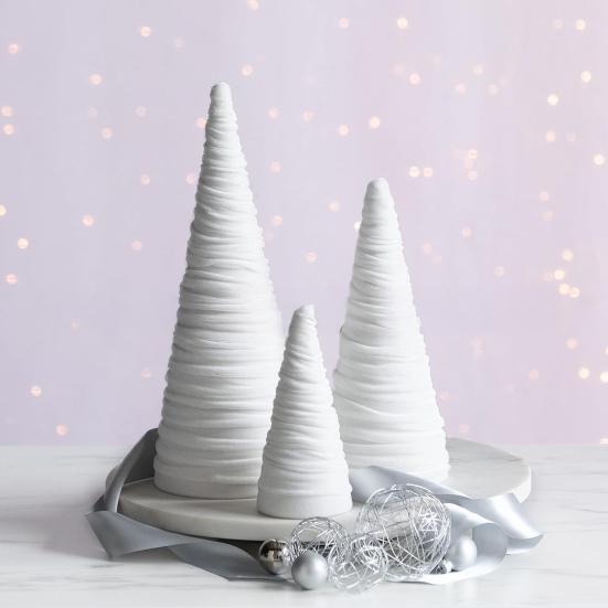 Velvet Christmas Cone Tree Decorations Christmas Flocked Tree Table Centerpiece