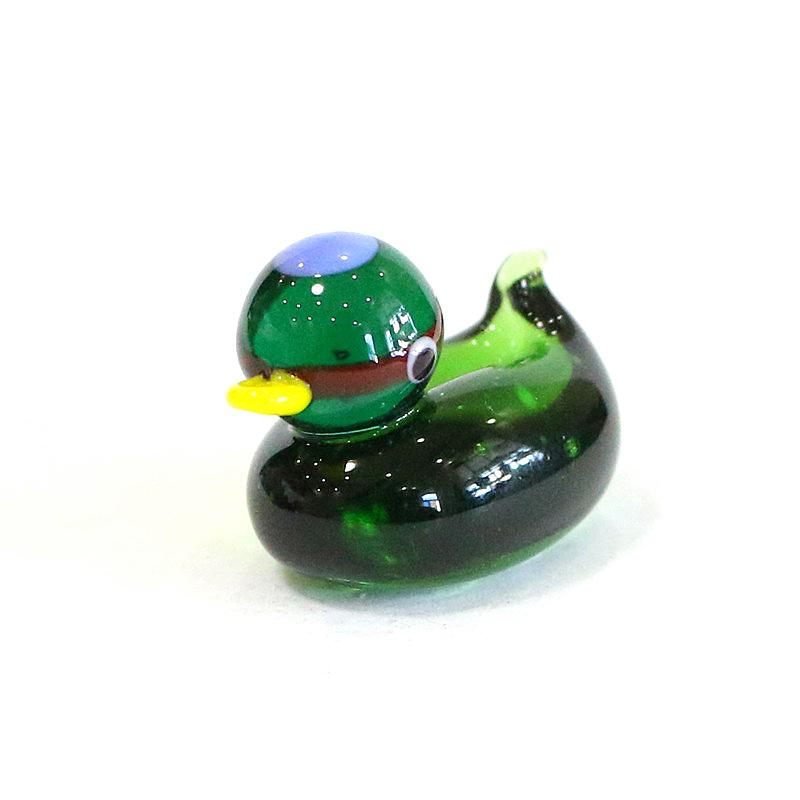 Cute Glass Duck Mini Figurines Colorful Cartoon Animal Tiny Statue Craft Ornament Home Fairy Garden Easter Micro Landscape Decor