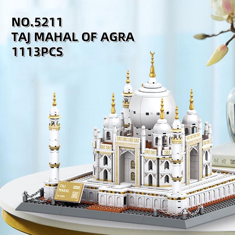 Non-Toxic 1113Pcs World Architecture New Verson Taj Mahal-Agra India Building Blocks Bricks Assembled Decoration Collection Toy Children Gift