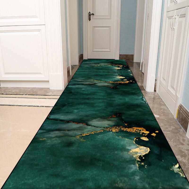 Covor de Coridor Culoare Uni Antiderapant Verde Covoare de Zonă pentru Hol Stil Lux Decor Acasă Covor de Hol Covoraș de Intrare pentru Pridvor Personalizabil