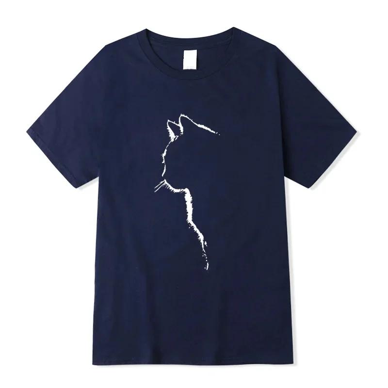 Men's T-shirt Top Quality 100% Cotton Short Sleeve Cool Cat Print Casual Loose Men T Shirt O-neck T-shirt Men Tee Shirts