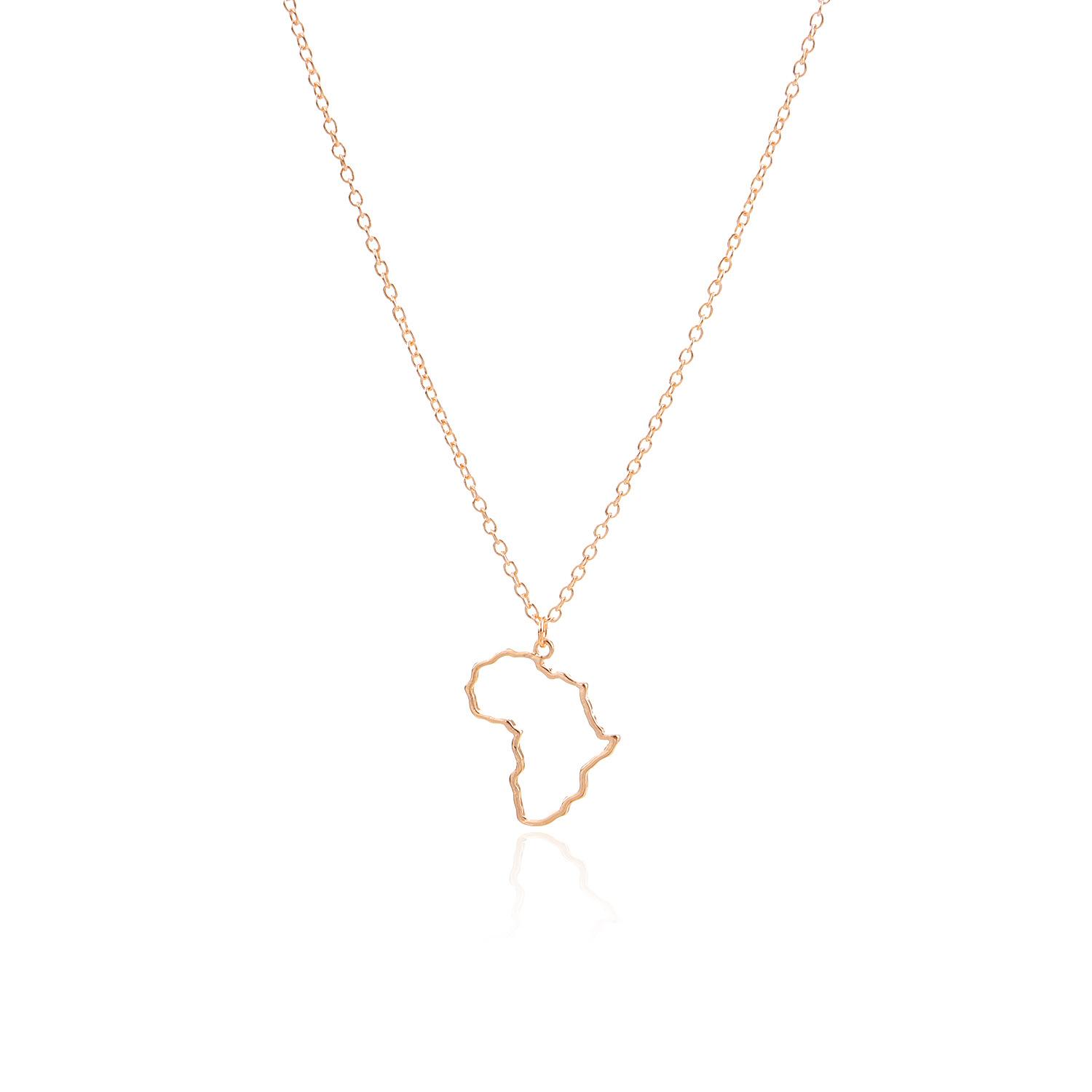 

New hollow African map pendant necklace, personalized versatile simple item decoration золотой