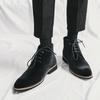 Fashion New Korean Fashion Casual Short Boots Men Dress Shoes Fashion Men Suede Leather Shoes Comfortable Lace Up Business Formal Shoes