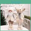 Juldekoration Figur med Stående Jultomte och Älg för Festlig Heminredning