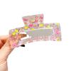 Transparent Square Print Shark Hair Clip for Women - Updo Accessory