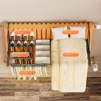 Carbon Steel Radiator Drying Rack Adjustable Foldable Retractable Radiator Cloth Airer Space-Saving Towel Storage Rack Laundry