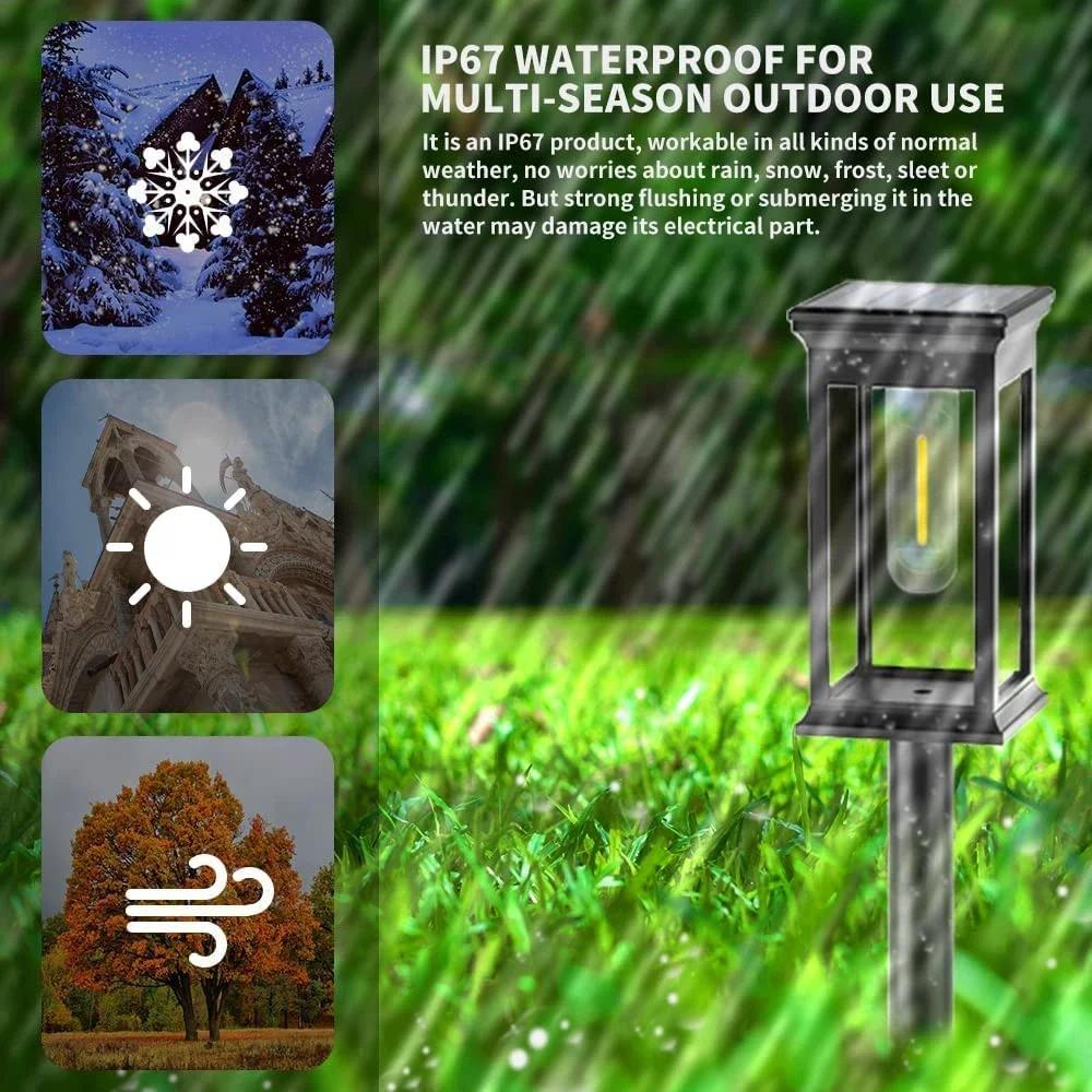 New Outdoor Solar Pathway Lights Waterproof Solar Garden Lamp Landscape Path Lights for Party Yard Lawn Patio Walkway Decor