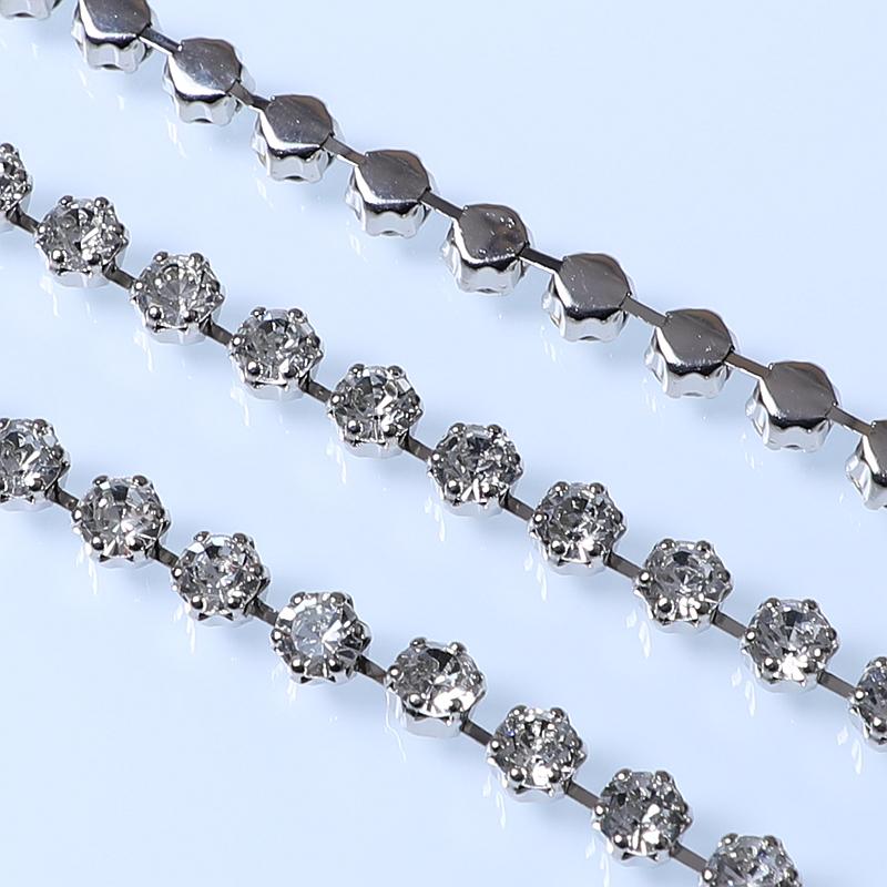 Rhinestone Cup Chainclothing Decorative Metal Chains Pearl and Crystal Trim Pearl Cup Chain Pearl Trim 8mm Rhinestone Cup Chain 7MM