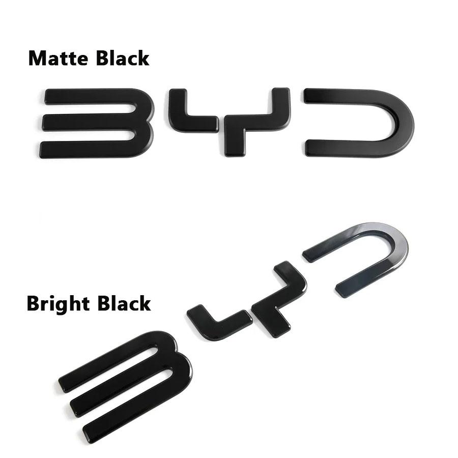 For BYD Shark 6 Accessories Black Car Label Sticker Car Front Logo Frame Head Bumper Decor 3D Sticker Cover