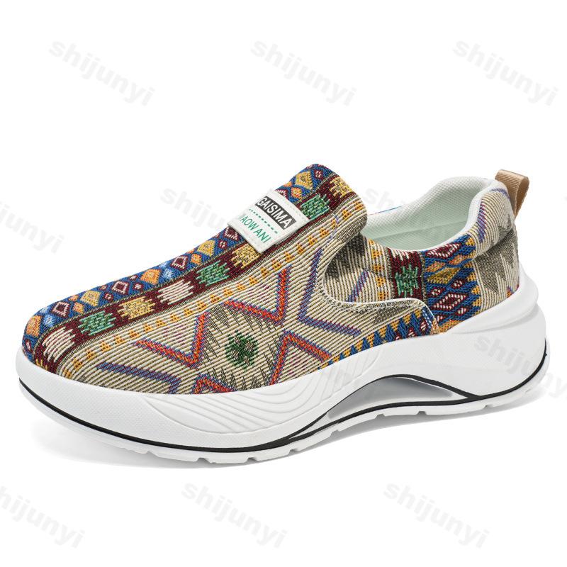 Fashion Men's Shoes 2025 New Spring Floral Cloth Designed Versatile Sports Casual Shoes Fashion Trend Comfortable Lightweight Sneakers