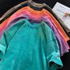 Übergroßes, säuregewaschenes T-Shirt für Damen, Vintage-T-Shirts, lässige Wash-T-Shirts, Mädchen-Retro-Luxus-Tops, T-Shirt-Kleidung