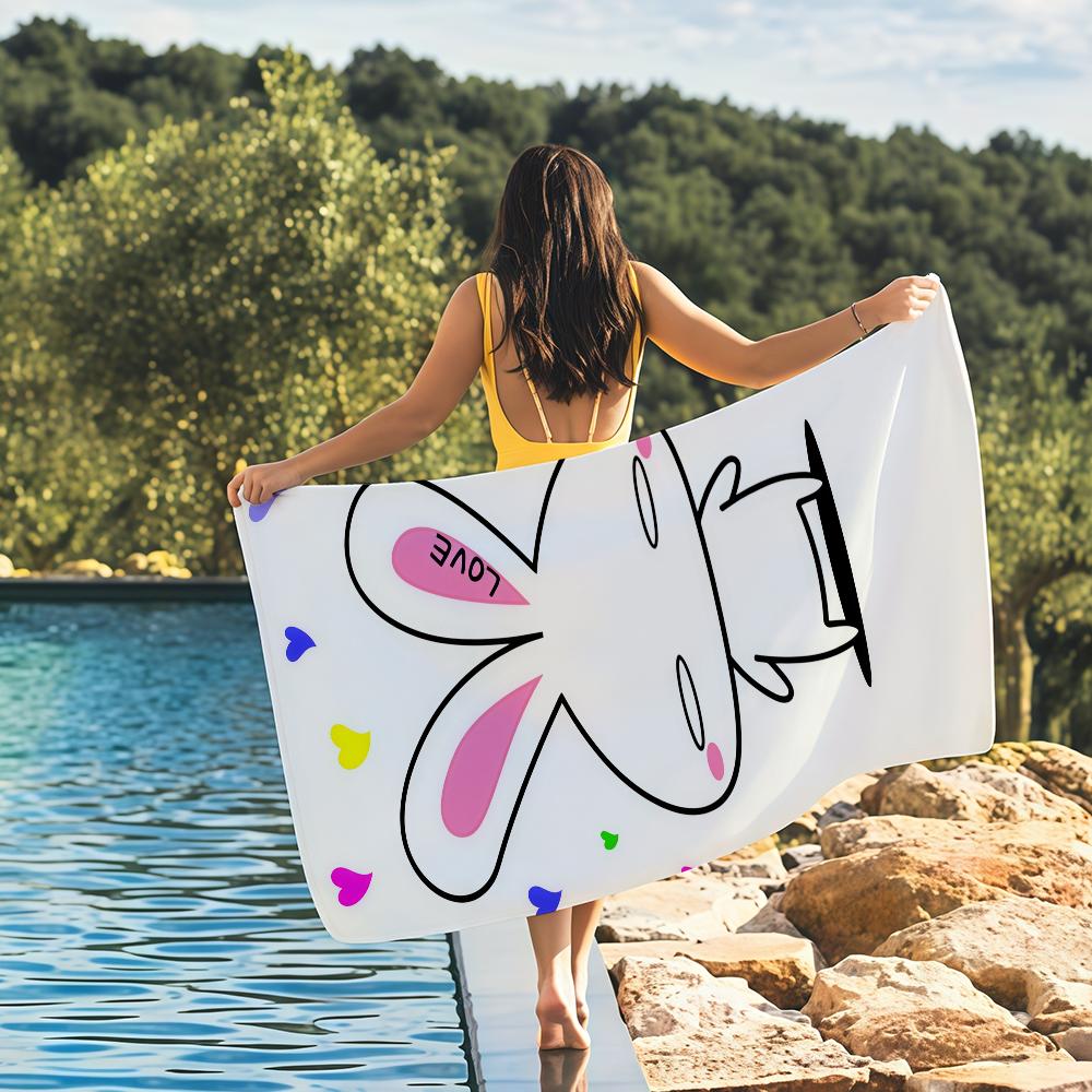 Women Love Bunny Towel Quick Drying Beach Towels Are Suitable For Swimming Pools Camping Yoga And The Gym