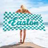 Summer New Microfiber Beach Towel Plaid Bath Towel Seaside Vacation Absorbent Quick-Drying Anti-Sand