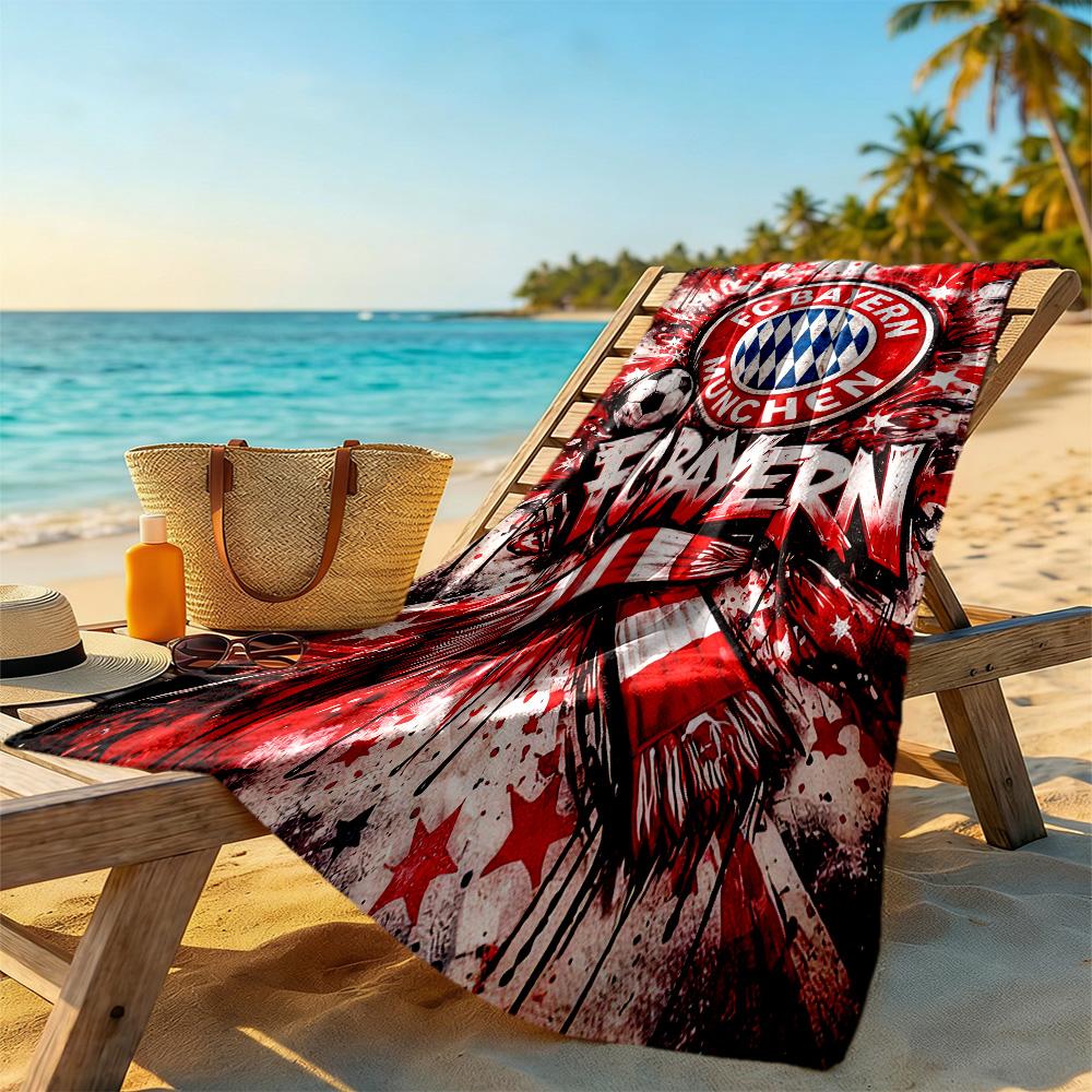 Fc Bayern Beach Towel Quick-Dry Soft Microfiber Comfortable Lightweight Perfect for Traveling Yoga Camping and Swimming