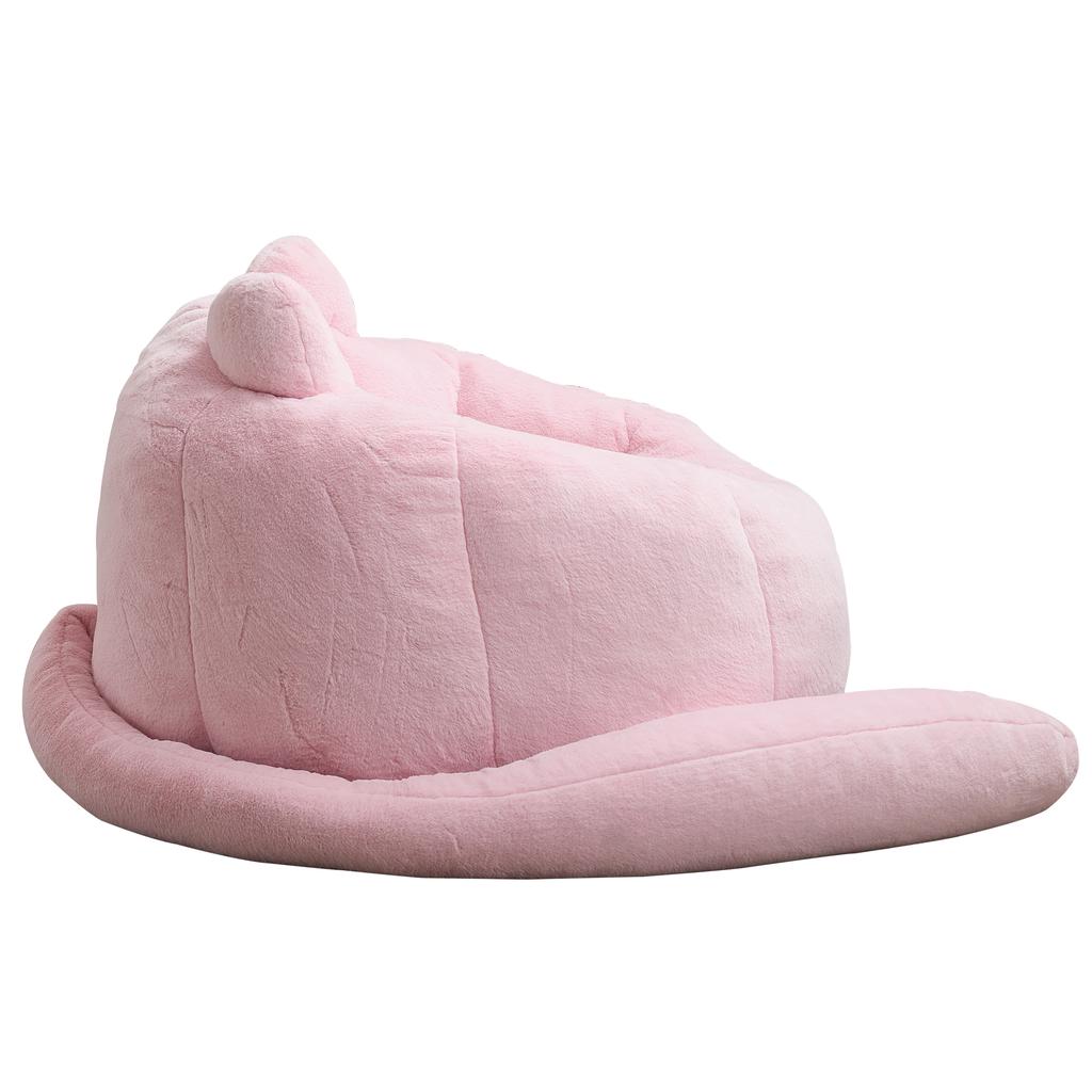 Cat-Shaped Sofa with Long Tail Adult Beanbag without Installation Suitable for Living Room, Bedroom etc. Relax and Enjoy Life, Pink