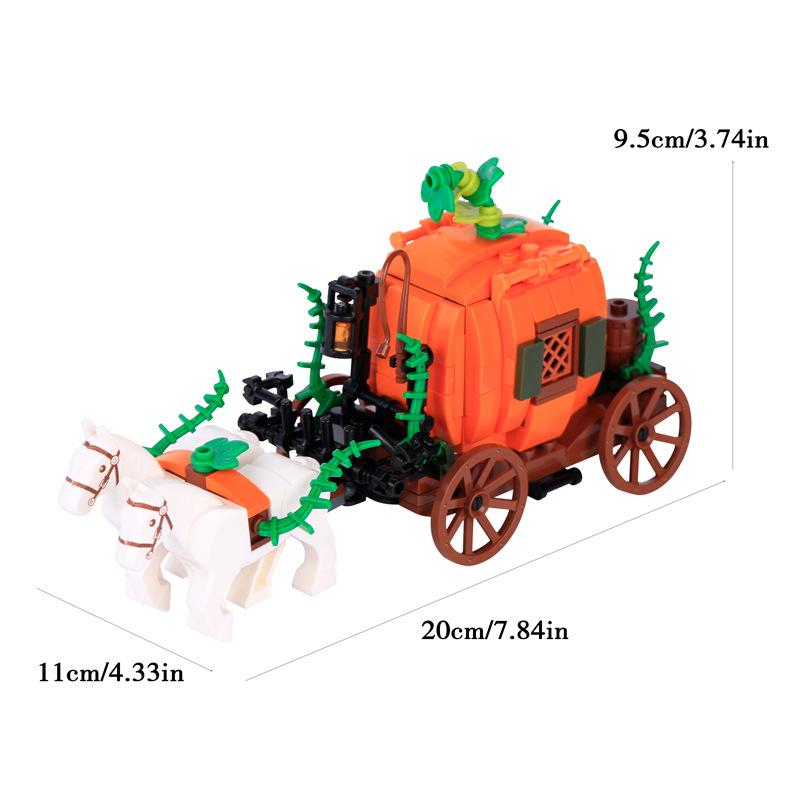 Halloween Halloween Pumpkin Carriage Figurine Animal Small Particle Building Block Diy Children'S Educational Toy Gift