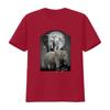 Realistic Dark Night Moon Elephant Family Wildlife Print Casual T Shirt Vintage Graphic Soft Comfortable