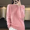 Women's Hollowed-Out Wool Round Neck Sweater - New Style, Loose Fit, Versatile Pullover for Spring and Autumn